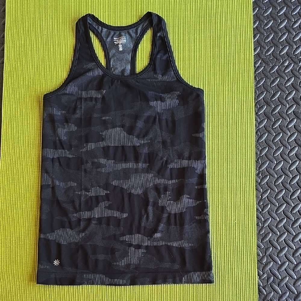 Athleta Camo Black Speedlight Tank- S